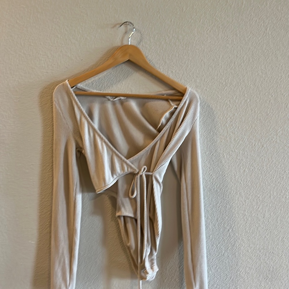 Ribbed long sleeve bodysuit